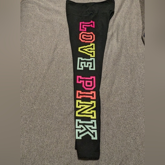 PINK Victoria's Secret HighWaisted Cotton Logo Leggings - Picture 1 of 3